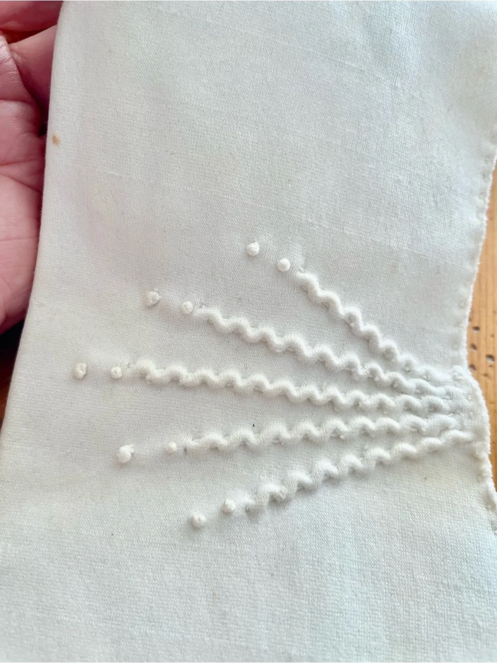 Vintage 1950’s Off-White Formal 13” Dress Gloves with Embroidered Detail